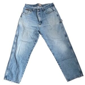 C.E. Schmidt Workwear Mens Carpenter Jeans‎ Blue Denim Relaxed Fit Size 34x28